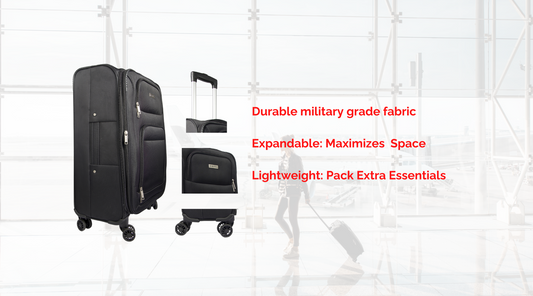 Stylish Lightweight Carry-On with Unbreakable Softside Fabric and Expandability