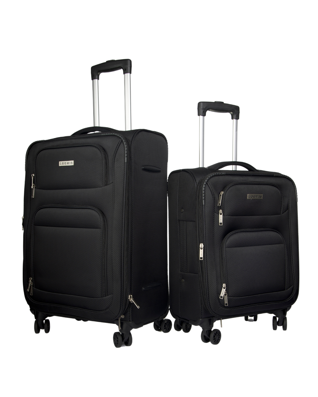 Expandable Sky Hybrid Black Luggage Set - 21/25 inch