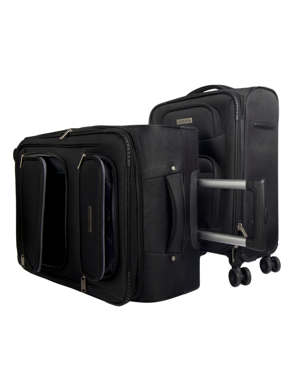 Expandable Sky Hybrid Black Luggage Set - 21/25 inch