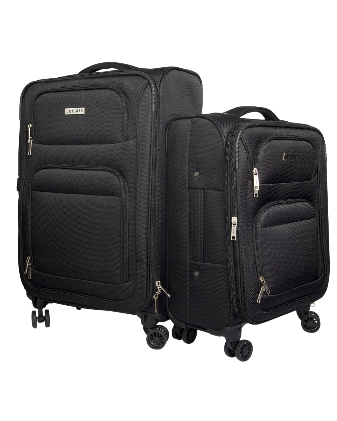 Expandable Sky Hybrid Black Luggage Set - 21/25 inch