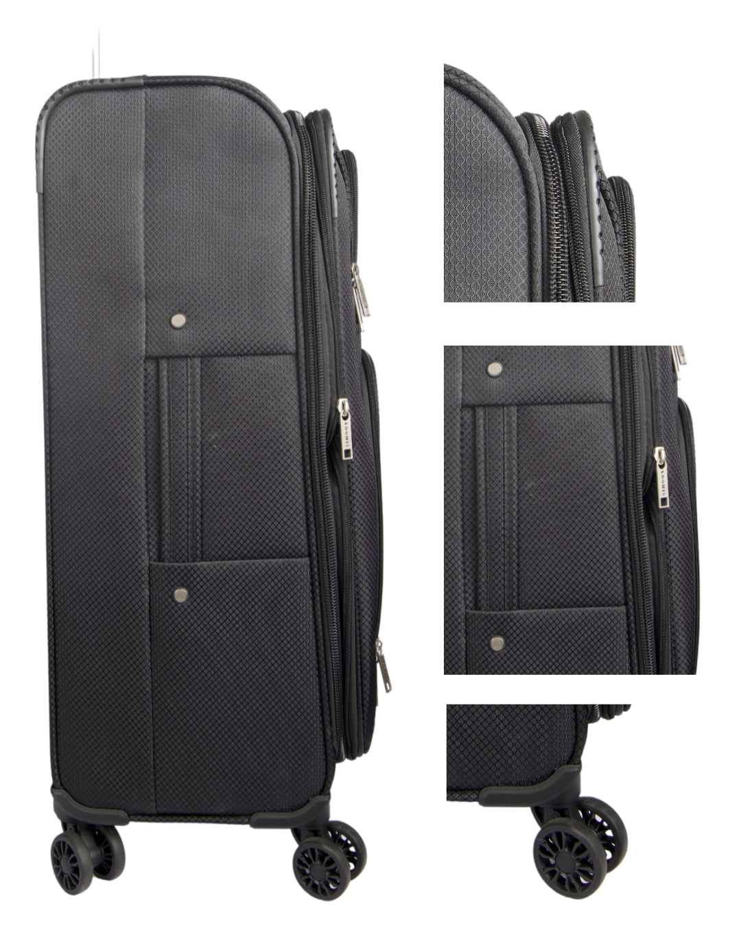 Expandable Sky Hybrid Black Luggage Set - 21/25 inch