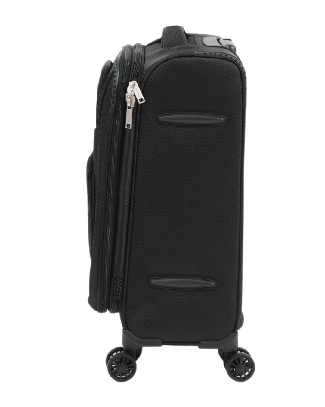 Loomis Expandable Lightweight Black Carry-On Spinner Luggage - 20 inch. Best Carryon and check in luggage with wheels. Best suitcase with wheels. Black carryon luggage. Black Checkin luggage 25 inch. Affordable durable luggage